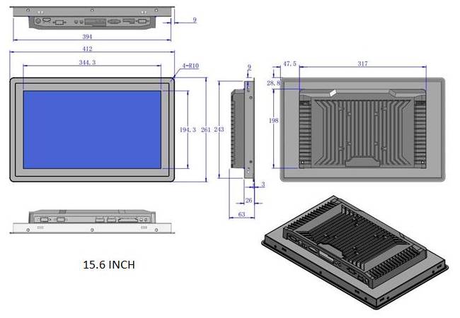 15.6inch PCAP Industrial Touch Panel